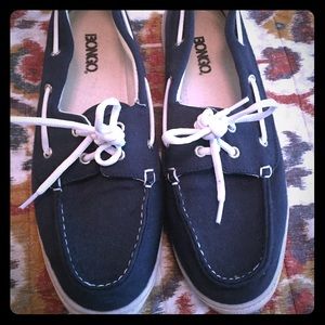 BONGO- Navy Blue Canvas Boat Shoes